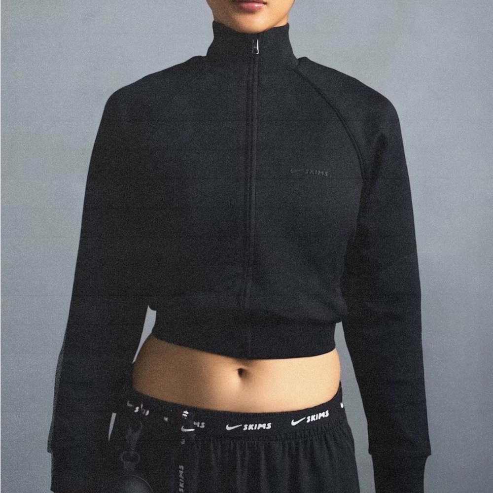 SKIMS Black Tricot Track Jacket